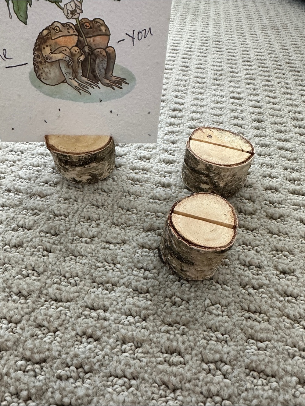 Natural Birch Wood Card Holders - Set of 20